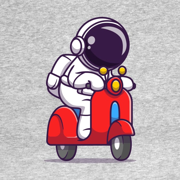 Cute Astronaut Riding Scooter by Catalyst Labs